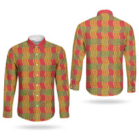 Aloha Hawaii Ilima Maile Lei Couples Matching Mermaid Dress and Long Sleeve Button Shirt Palaka Inspired Hawaiian-plaid Red