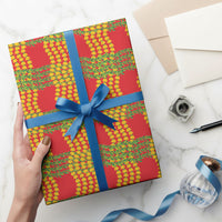 Aloha Hawaii Ilima Maile Lei Wrapping Paper Palaka Inspired Hawaiian-plaid Red