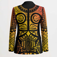 Marquesas Islands Blazer Marquesan Tattoo Yellow Gradient - Polynesian Pride