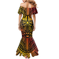 Marquesas Islands Mermaid Dress Marquesan Tattoo Yellow Gradient - Polynesian Pride