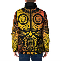Marquesas Islands Padded Jacket Marquesan Tattoo Yellow Gradient - Polynesian Pride
