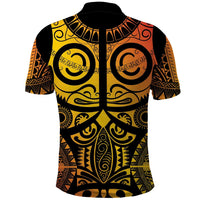 Marquesas Islands Polo Shirt Marquesan Tattoo Yellow Gradient - Polynesian Pride