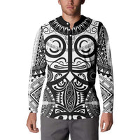 Marquesas Islands Button Sweatshirt Marquesan Tattoo Black White Color - Polynesian Pride