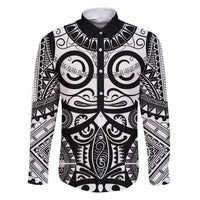 Marquesas Islands Family Matching Puletasi and Hawaiian Shirt Marquesan Tattoo Black White Color - Polynesian Pride