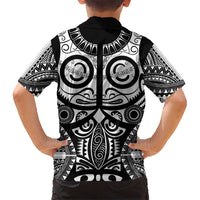 Marquesas Islands Kid Hawaiian Shirt Marquesan Tattoo Black White Color - Polynesian Pride