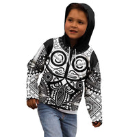Marquesas Islands Kid Hoodie Marquesan Tattoo Black White Color - Polynesian Pride