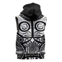 Marquesas Islands Sleeveless Zip Hoodie Marquesan Tattoo Black White Color LT14 - Polynesian Pride