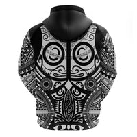 Marquesas Islands Zip Hoodie Marquesan Tattoo Black White Color - Polynesian Pride