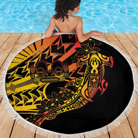 Gradient Marquesas Islands Beach Blanket Marquesan Matatiki Hammerhead Shark Patutiki - Polynesian Pride