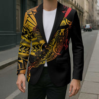 Gradient Marquesas Islands Blazer Marquesan Matatiki Hammerhead Shark Patutiki - Polynesian Pride