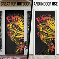 Gradient Marquesas Islands Door Cover Marquesan Matatiki Hammerhead Shark Patutiki - Polynesian Pride