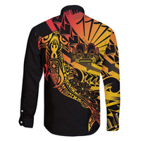 Gradient Marquesas Islands Family Matching Puletasi and Hawaiian Shirt Marquesan Matatiki Hammerhead Shark Patutiki - Polynesian Pride