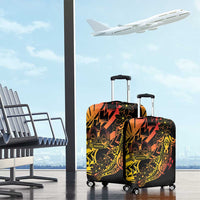 Gradient Marquesas Islands Luggage Cover Marquesan Matatiki Hammerhead Shark Patutiki - Polynesian Pride