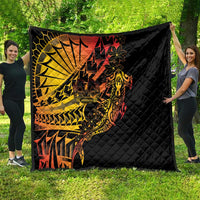 Gradient Marquesas Islands Quilt Marquesan Matatiki Hammerhead Shark Patutiki - Polynesian Pride