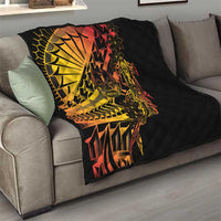 Gradient Marquesas Islands Quilt Marquesan Matatiki Hammerhead Shark Patutiki - Polynesian Pride