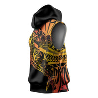 Gradient Marquesas Islands Sleeveless Hoodie Marquesan Matatiki Hammerhead Shark Patutiki - Polynesian Pride