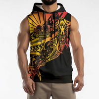 Gradient Marquesas Islands Sleeveless Hoodie Marquesan Matatiki Hammerhead Shark Patutiki - Polynesian Pride