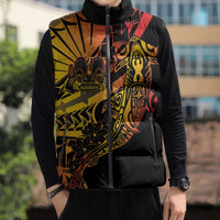 Gradient Marquesas Islands Sleeveless Puffer Jacket Marquesan Matatiki Hammerhead Shark Patutiki - Polynesian Pride