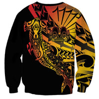 Gradient Marquesas Islands Sweatshirt Marquesan Matatiki Hammerhead Shark Patutiki - Polynesian Pride