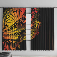 Gradient Marquesas Islands Window Curtain Marquesan Matatiki Hammerhead Shark Patutiki - Polynesian Pride