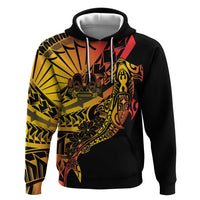 Gradient Marquesas Islands Zip Hoodie Marquesan Matatiki Hammerhead Shark Patutiki - Polynesian Pride