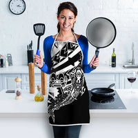 Black White Marquesas Islands Apron Marquesan Matatiki Hammerhead Shark Patutiki - Polynesian Pride