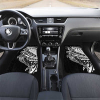 Black White Marquesas Islands Car Mats Marquesan Matatiki Hammerhead Shark Patutiki - Polynesian Pride