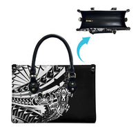 Black White Marquesas Islands Leather Bag Marquesan Matatiki Hammerhead Shark Patutiki - Polynesian Pride