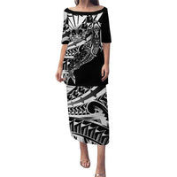 Black White Marquesas Islands Puletasi Marquesan Matatiki Hammerhead Shark Patutiki - Polynesian Pride