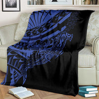 Blue Marquesas Islands Blanket Marquesan Matatiki Hammerhead Shark Patutiki - Polynesian Pride
