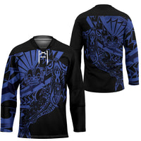 Blue Marquesas Islands Hockey Jersey Marquesan Matatiki Hammerhead Shark Patutiki LT14 - Polynesian Pride