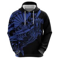 Blue Marquesas Islands Hoodie Marquesan Matatiki Hammerhead Shark Patutiki - Polynesian Pride