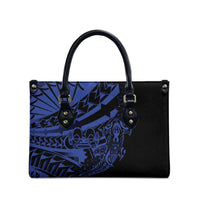 Blue Marquesas Islands Leather Bag Marquesan Matatiki Hammerhead Shark Patutiki - Polynesian Pride
