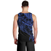 Blue Marquesas Islands Men Tank Top Marquesan Matatiki Hammerhead Shark Patutiki - Polynesian Pride