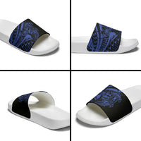 Blue Marquesas Islands Slide Sandals Marquesan Matatiki Hammerhead Shark Patutiki - Polynesian Pride