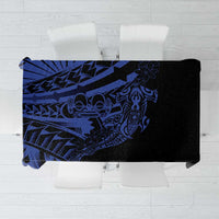 Blue Marquesas Islands Tablecloth Marquesan Matatiki Hammerhead Shark Patutiki - Polynesian Pride