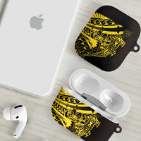 Yellow Marquesas Islands AirPods Case Marquesan Matatiki Hammerhead Shark Patutiki - Polynesian Pride