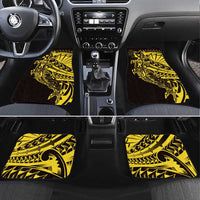 Yellow Marquesas Islands Car Mats Marquesan Matatiki Hammerhead Shark Patutiki - Polynesian Pride