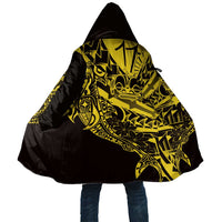 Yellow Marquesas Islands Cloak Marquesan Matatiki Hammerhead Shark Patutiki - Polynesian Pride