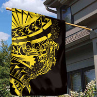 Yellow Marquesas Islands Garden Flag Marquesan Matatiki Hammerhead Shark Patutiki - Polynesian Pride