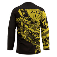 Yellow Marquesas Islands Hockey Jersey Marquesan Matatiki Hammerhead Shark Patutiki LT14 - Polynesian Pride