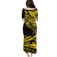 Yellow Marquesas Islands Puletasi Marquesan Matatiki Hammerhead Shark Patutiki - Polynesian Pride