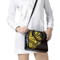 Yellow Marquesas Islands Shoulder Handbag Marquesan Matatiki Hammerhead Shark Patutiki - Polynesian Pride