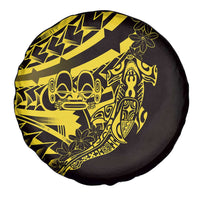 Yellow Marquesas Islands Spare Tire Cover Marquesan Matatiki Hammerhead Shark Patutiki - Polynesian Pride