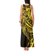 Yellow Marquesas Islands Tank Maxi Dress Marquesan Matatiki Hammerhead Shark Patutiki - Polynesian Pride