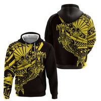 Yellow Marquesas Islands Zip Hoodie Marquesan Matatiki Hammerhead Shark Patutiki - Polynesian Pride
