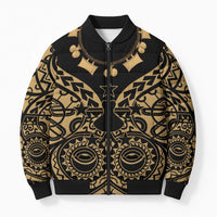 Austral Islands Bomber Puffer Jacket Tuhaa Pae Penu Stars Necklace Gold - Polynesian Pride