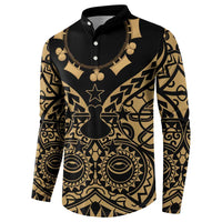 Austral Islands Button Sweatshirt Tuhaa Pae Penu Stars Necklace Gold - Polynesian Pride