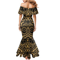 Austral Islands Family Matching Mermaid Dress and Hawaiian Shirt Tuhaa Pae Penu Stars Necklace Gold - Polynesian Pride