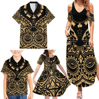 Austral Islands Family Matching Summer Maxi Dress and Hawaiian Shirt Tuhaa Pae Penu Stars Necklace Gold - Polynesian Pride